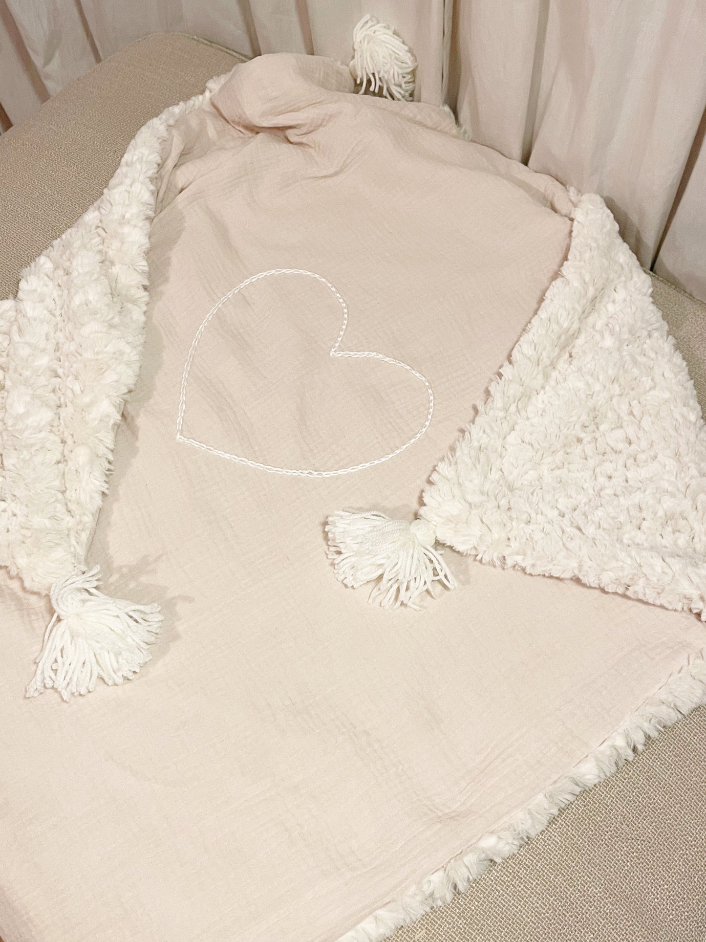 Couverture bébé Luce - Coeur central ♡