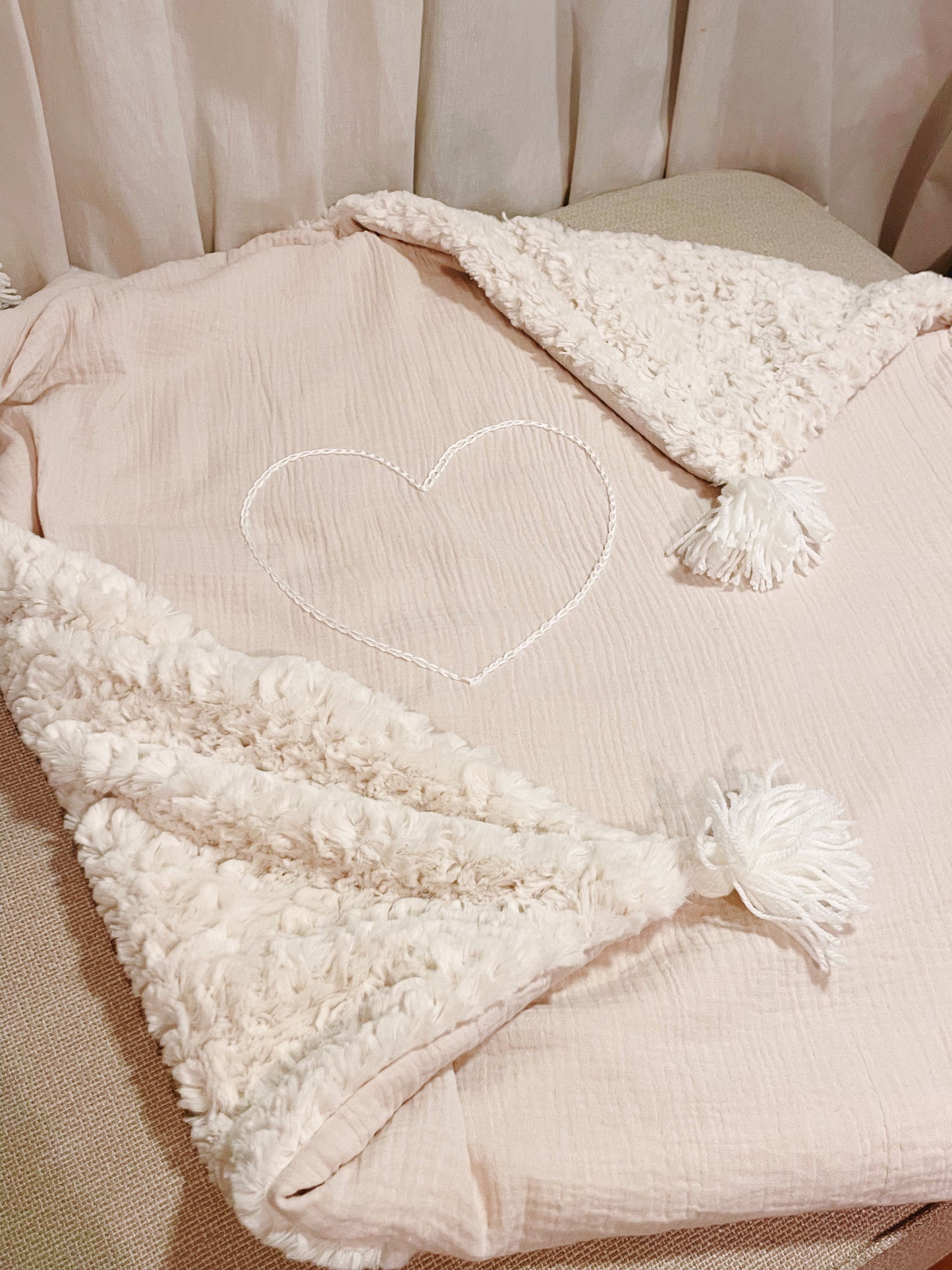 Couverture bébé Luce - Coeur central ♡