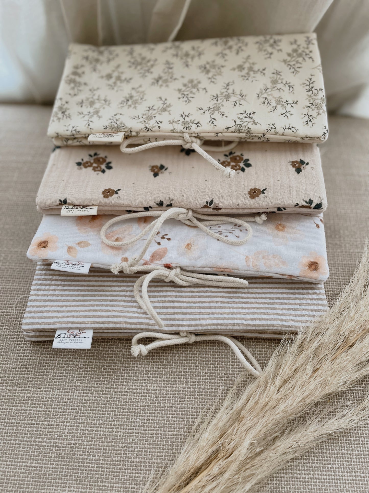 Protège Livret de famille - Marinière beige