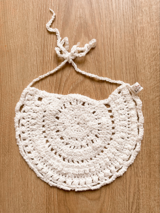 Bavoir crochet - Blanc ♡