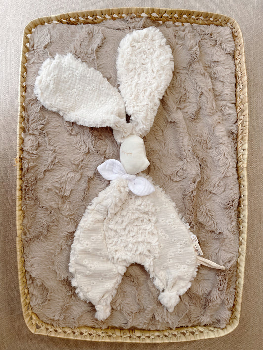 Doudou bébé Luc 2 - Gaze brodé fleurs
