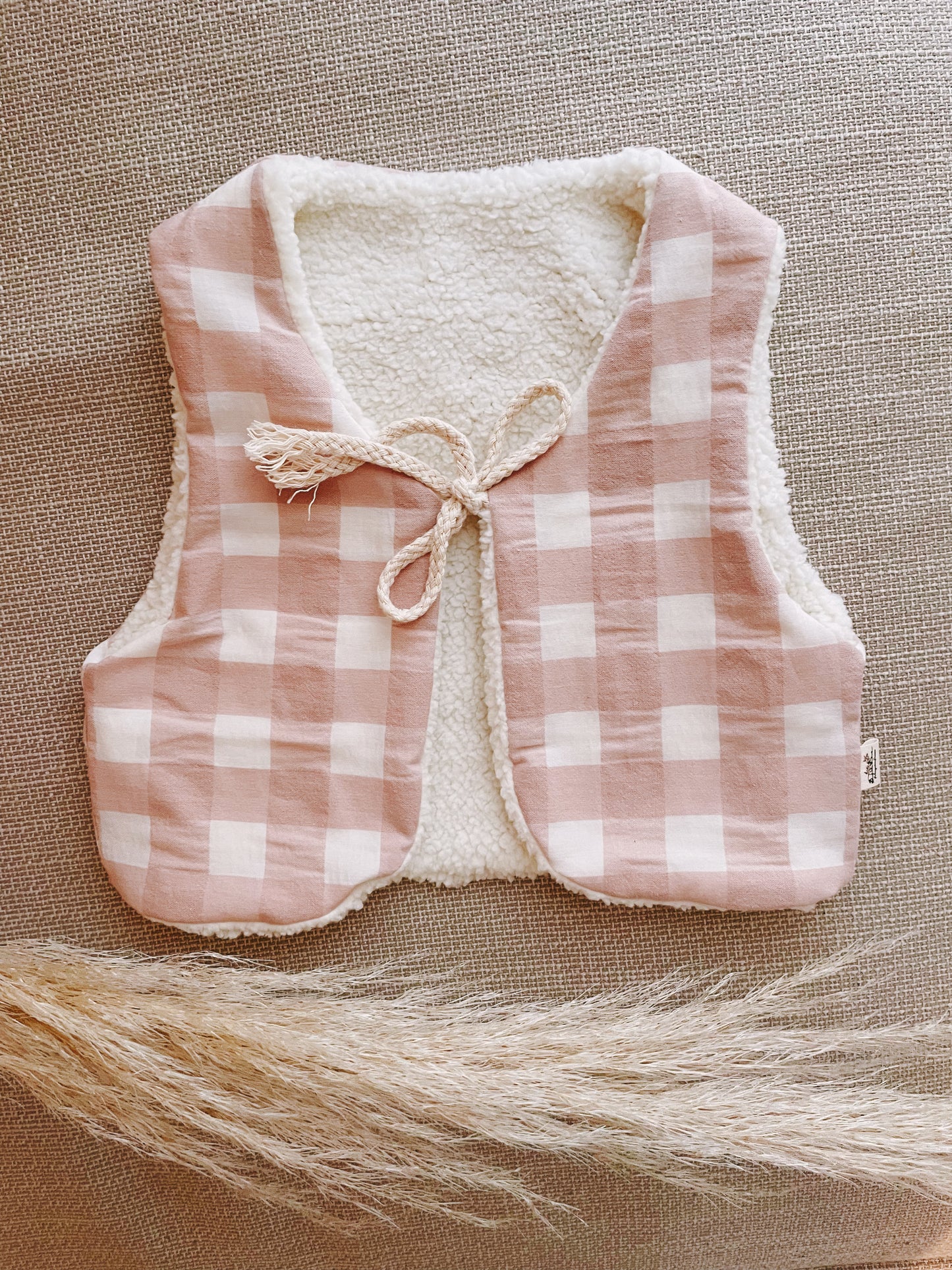 Gilet Berger réversible - Vichy rose ♡