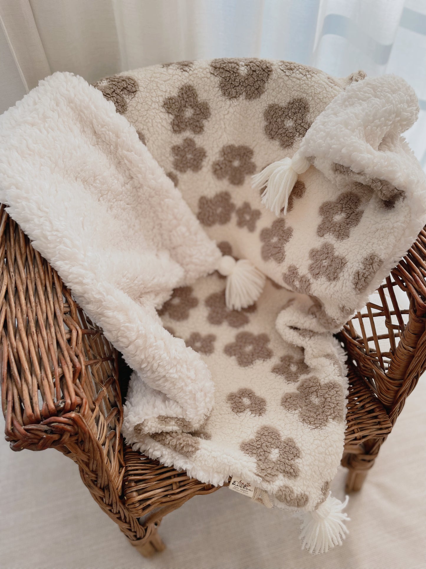 Couverture bébé Luce - Sherpa Fleur ♡