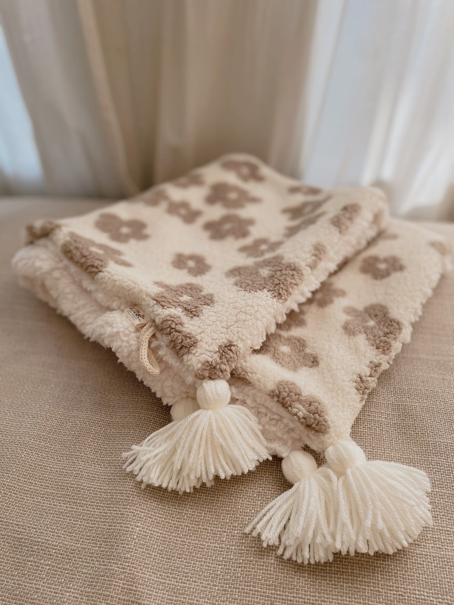 Couverture bébé Luce - Sherpa Fleur ♡